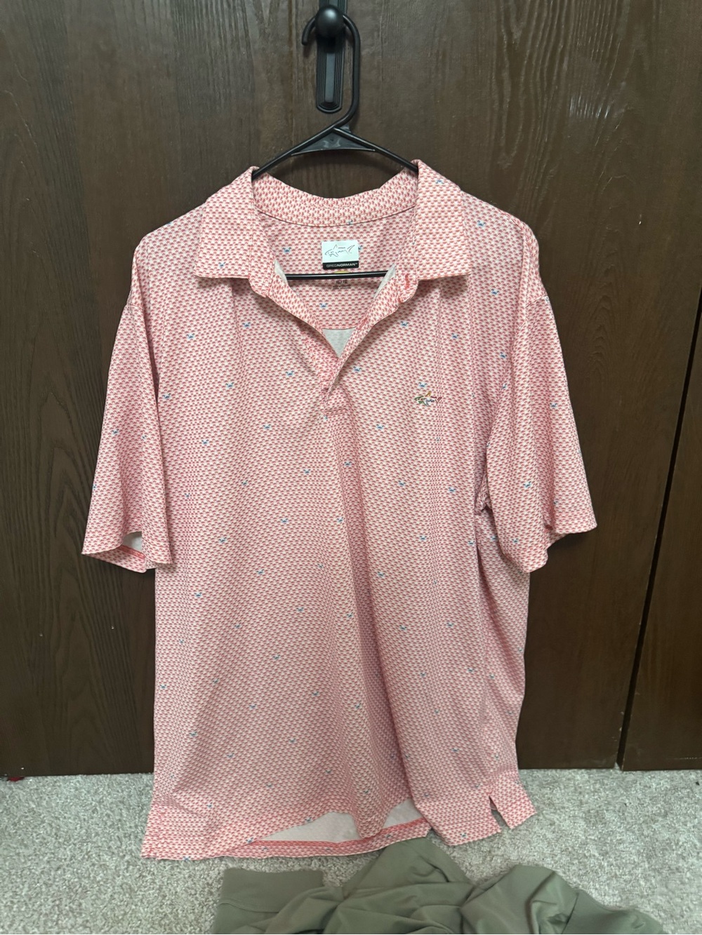 Men's Pink Patterned Golf Polo Shirt